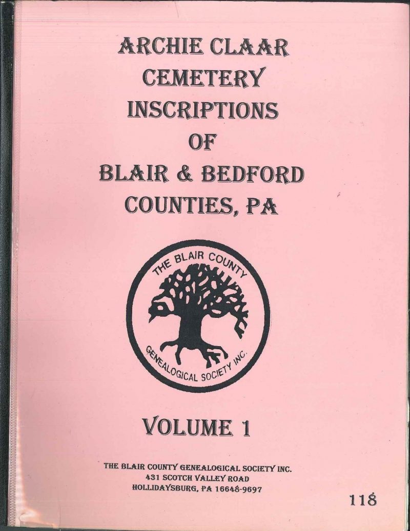 Archie Claar Cemetery Inscriptions, Vol. 1